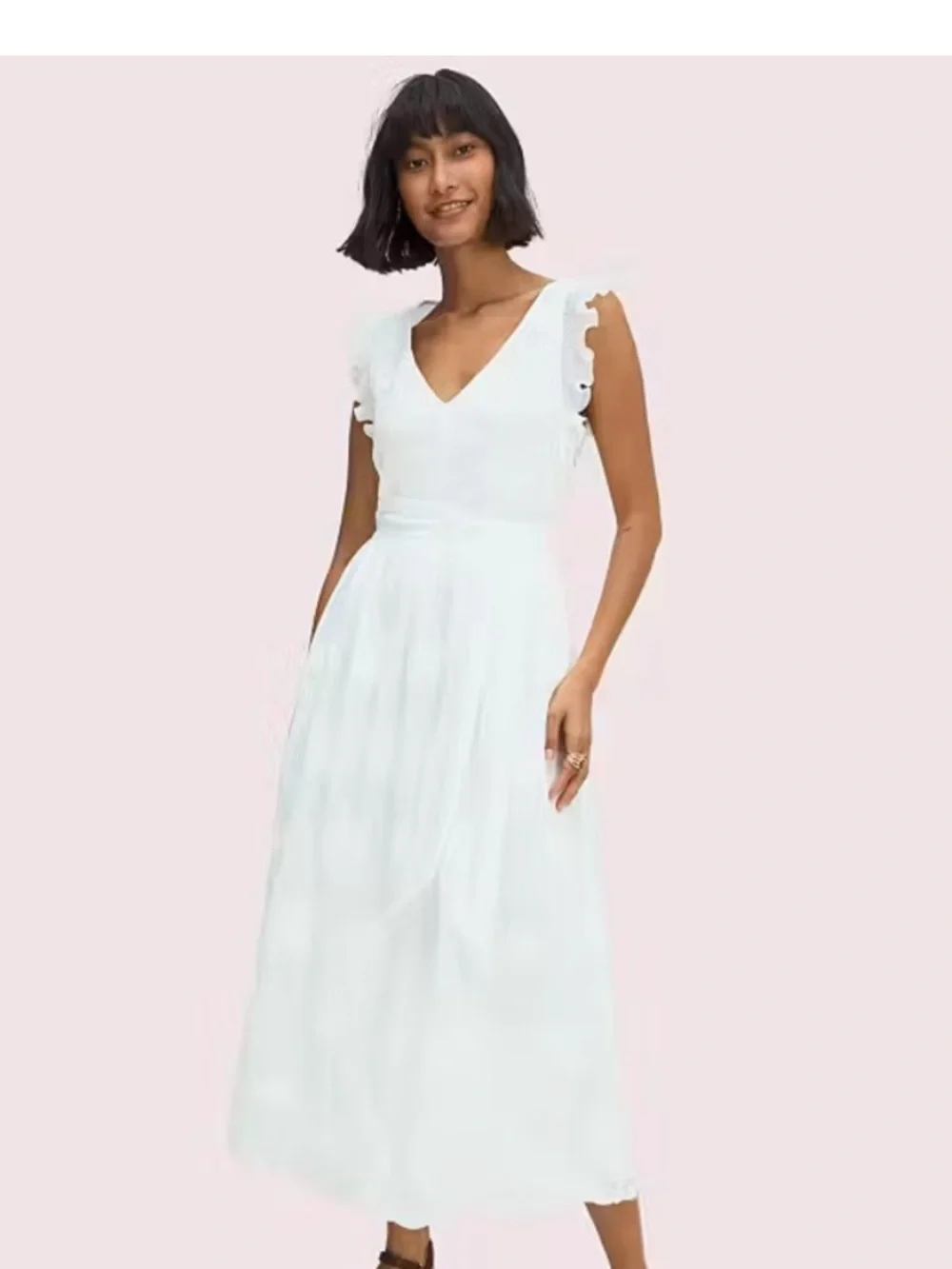 Kate Spade Bloom Organza embroidered lined Dress White size 00 NWT